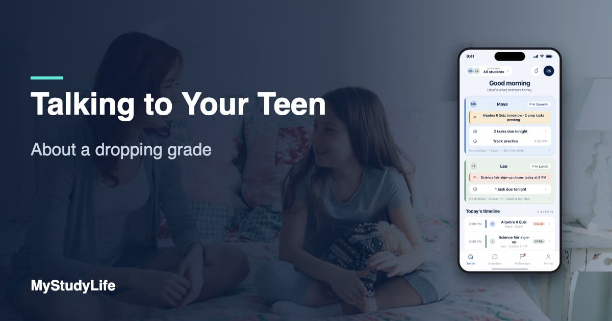Talking to Your Teen: About a dropping grade